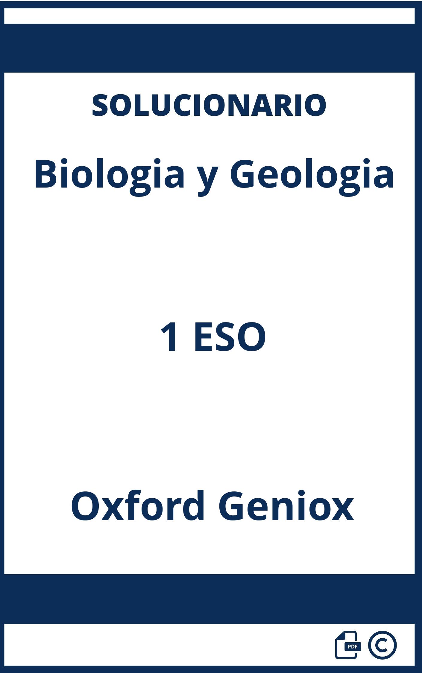 Solucionario Biologia y Geologia 1 ESO Oxford Geniox