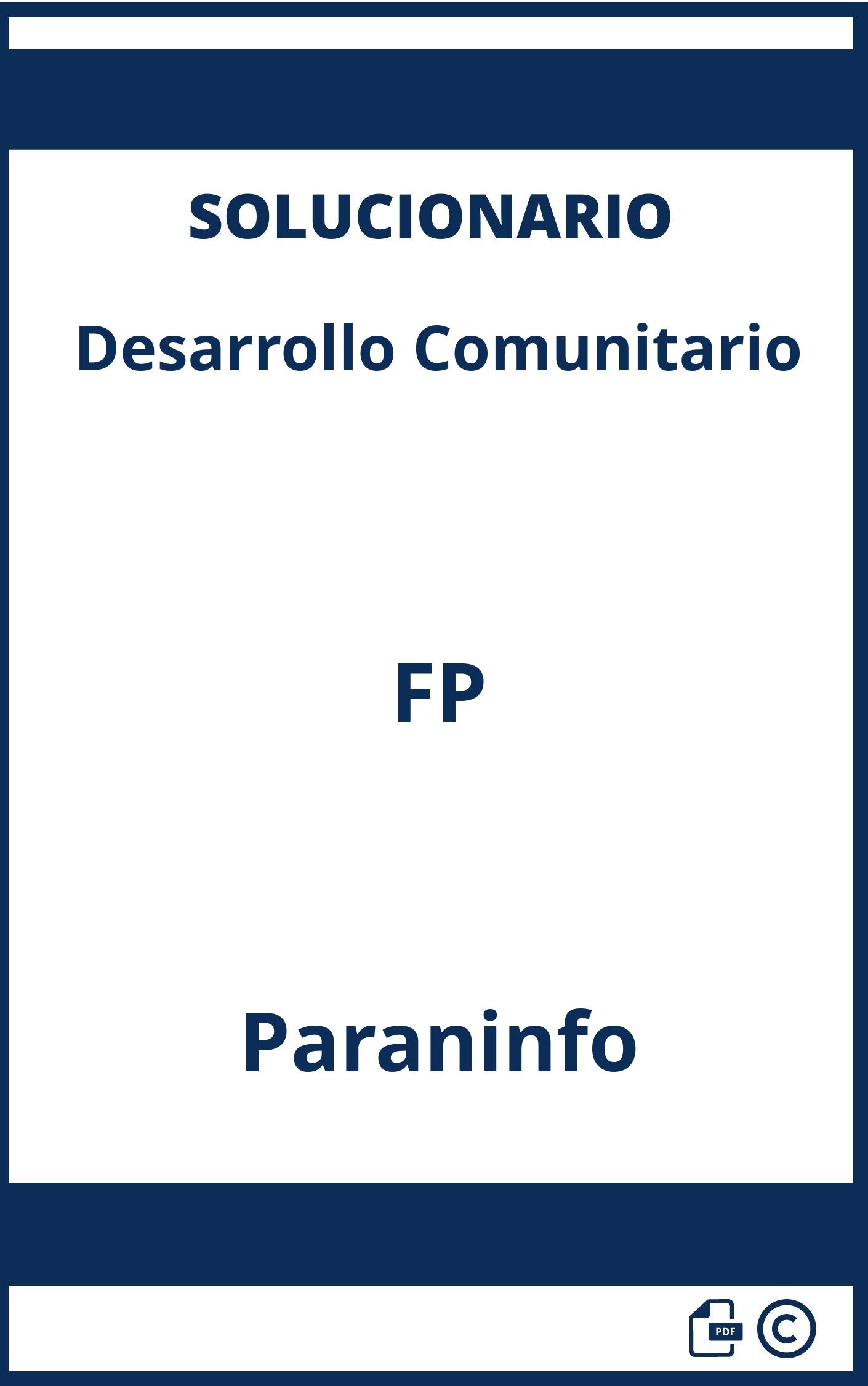 Solucionario Desarrollo Comunitario FP Paraninfo