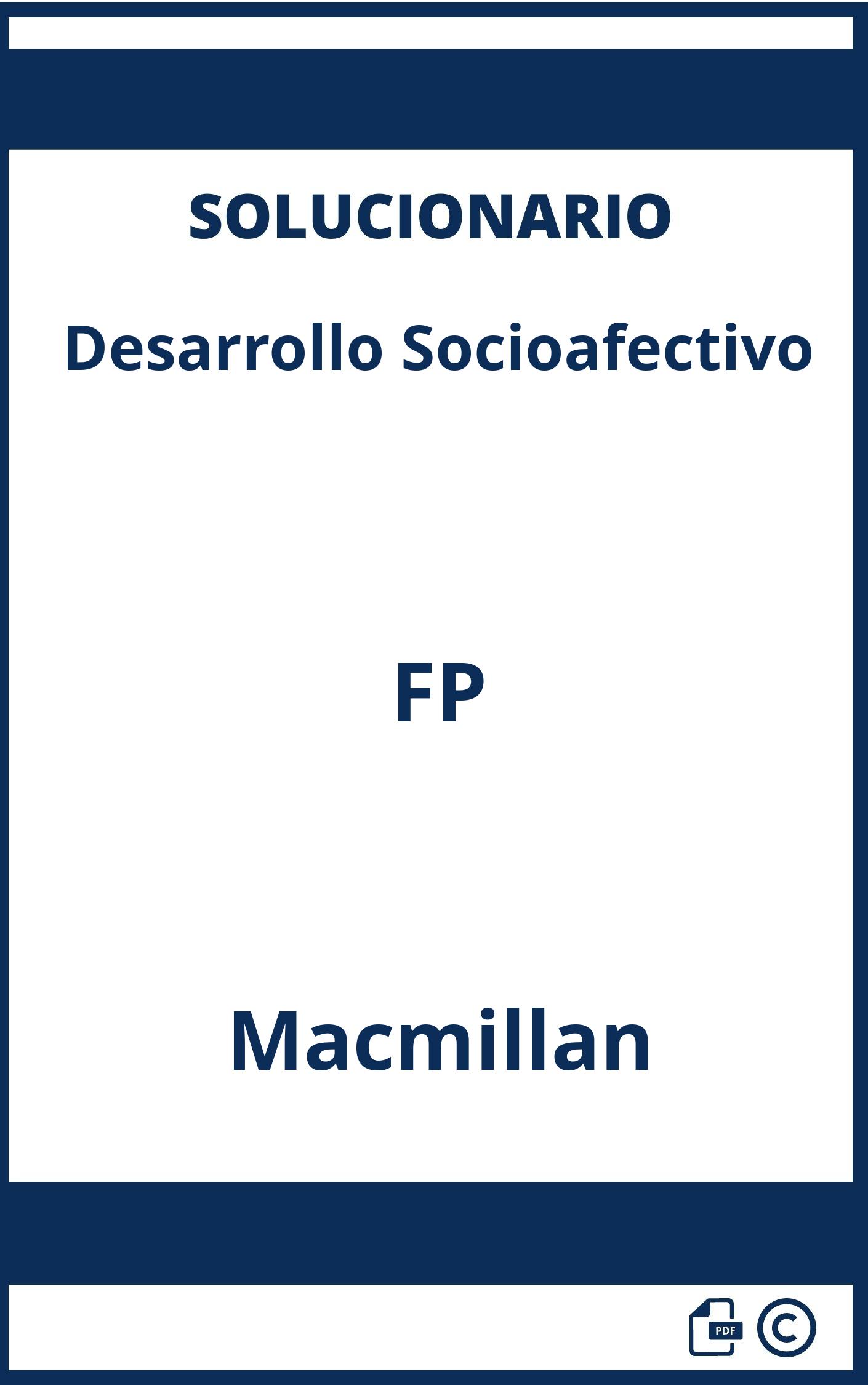 Solucionario Desarrollo Socioafectivo FP Macmillan