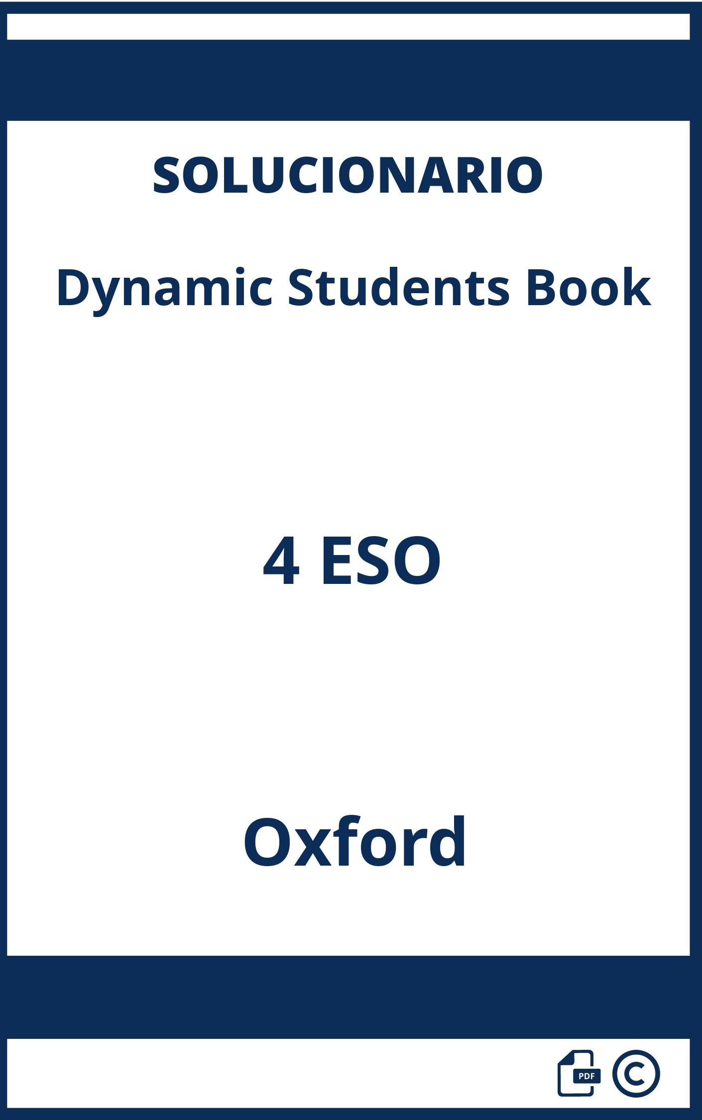 Solucionario Dynamic Students Book 4 ESO Oxford