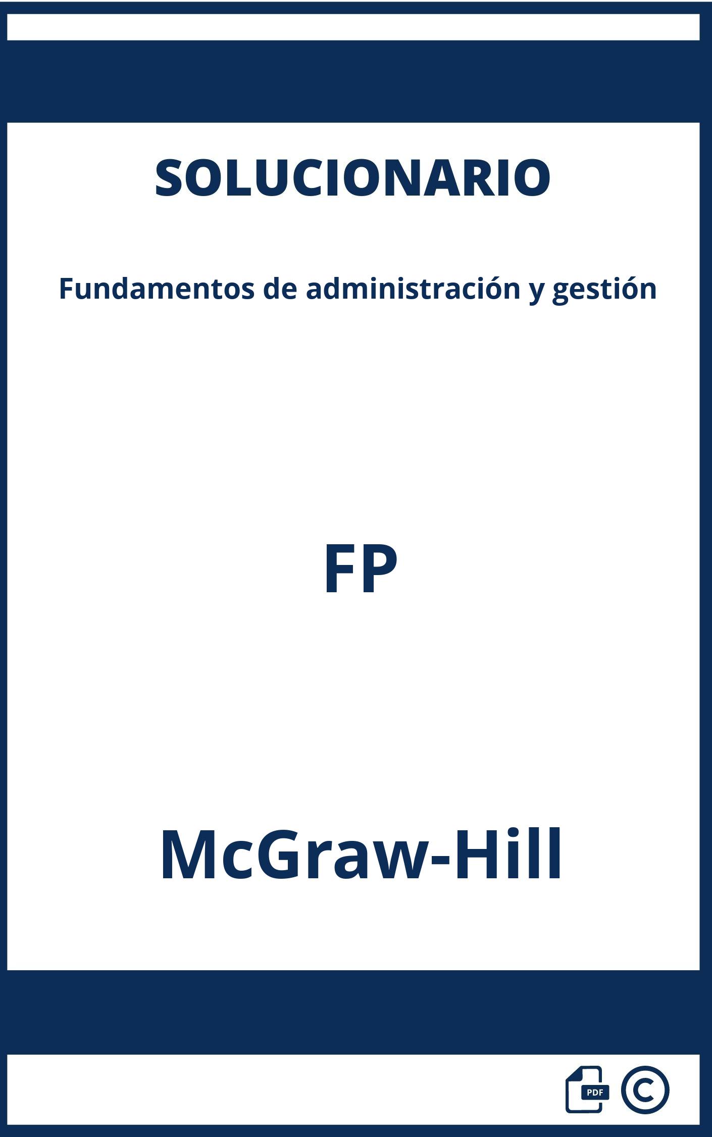 Solucionario Fundamentos de administración y gestión FP McGraw-Hill