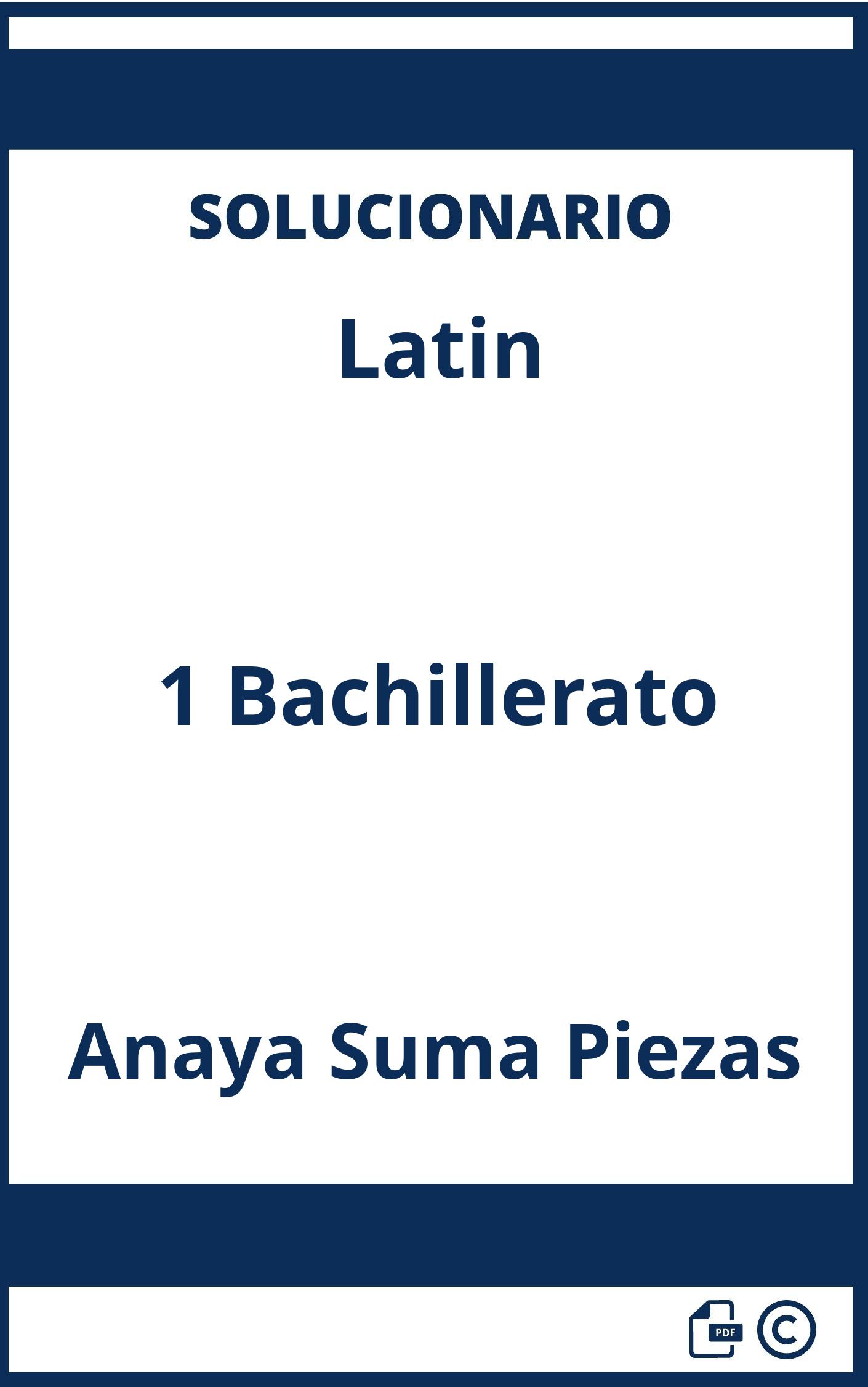 Solucionario Latin 1 Bachillerato Anaya Suma Piezas