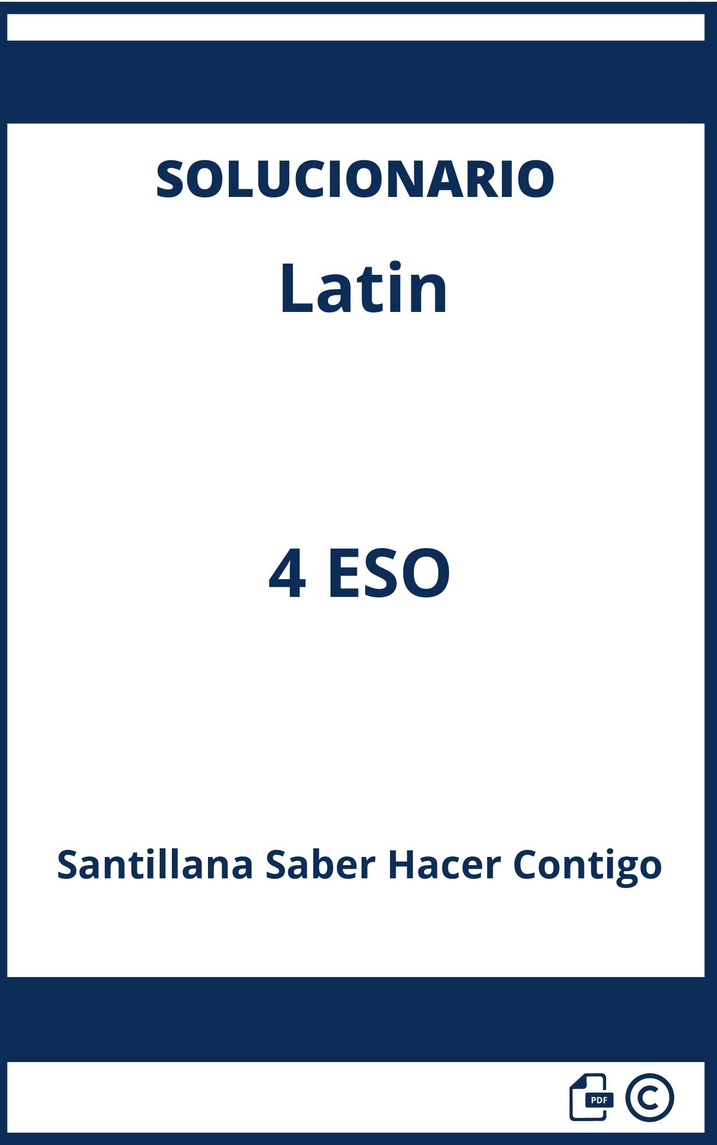 Solucionario Latin 4 ESO Santillana Saber Hacer Contigo