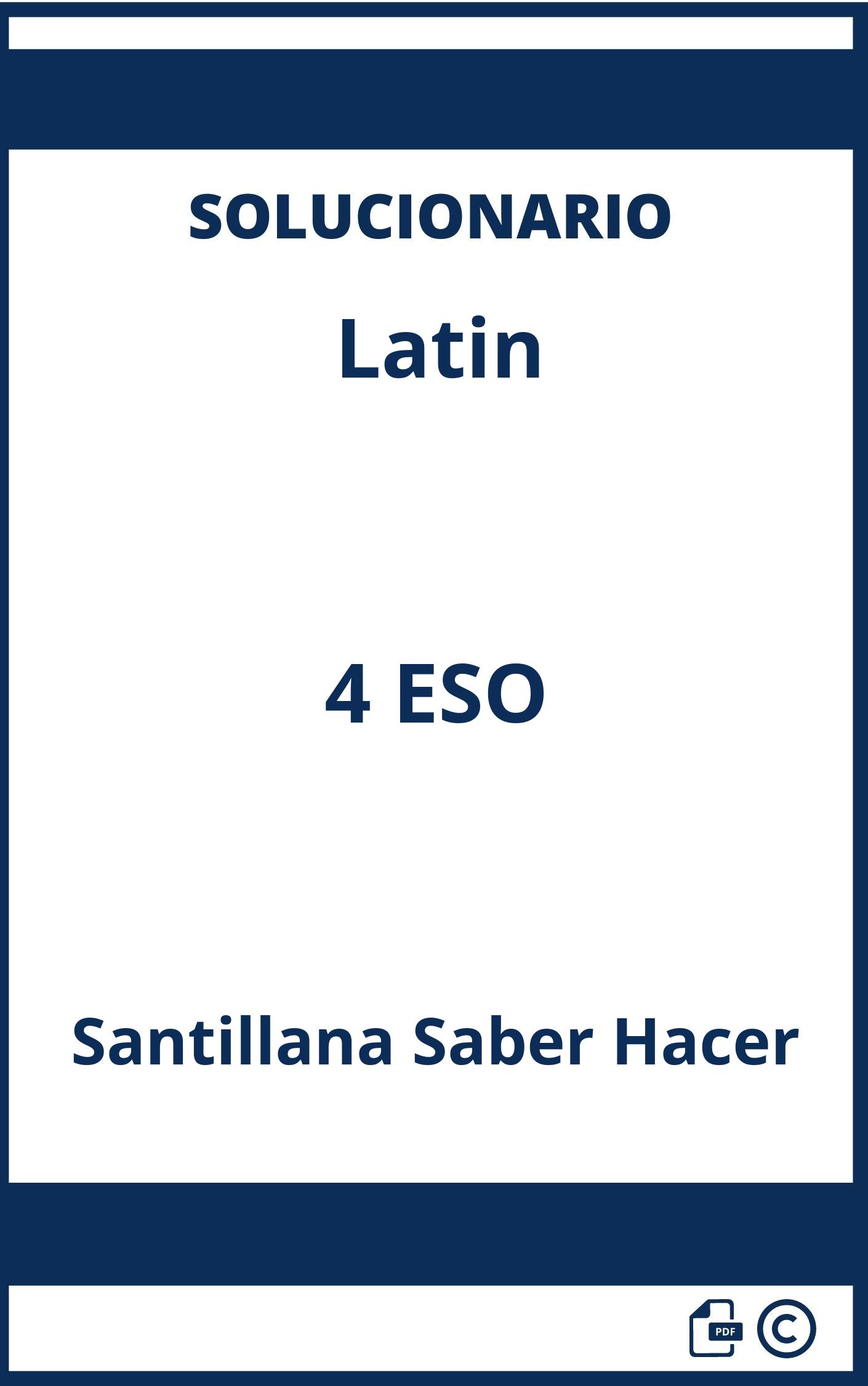 Solucionario Latin 4 ESO Santillana Saber Hacer