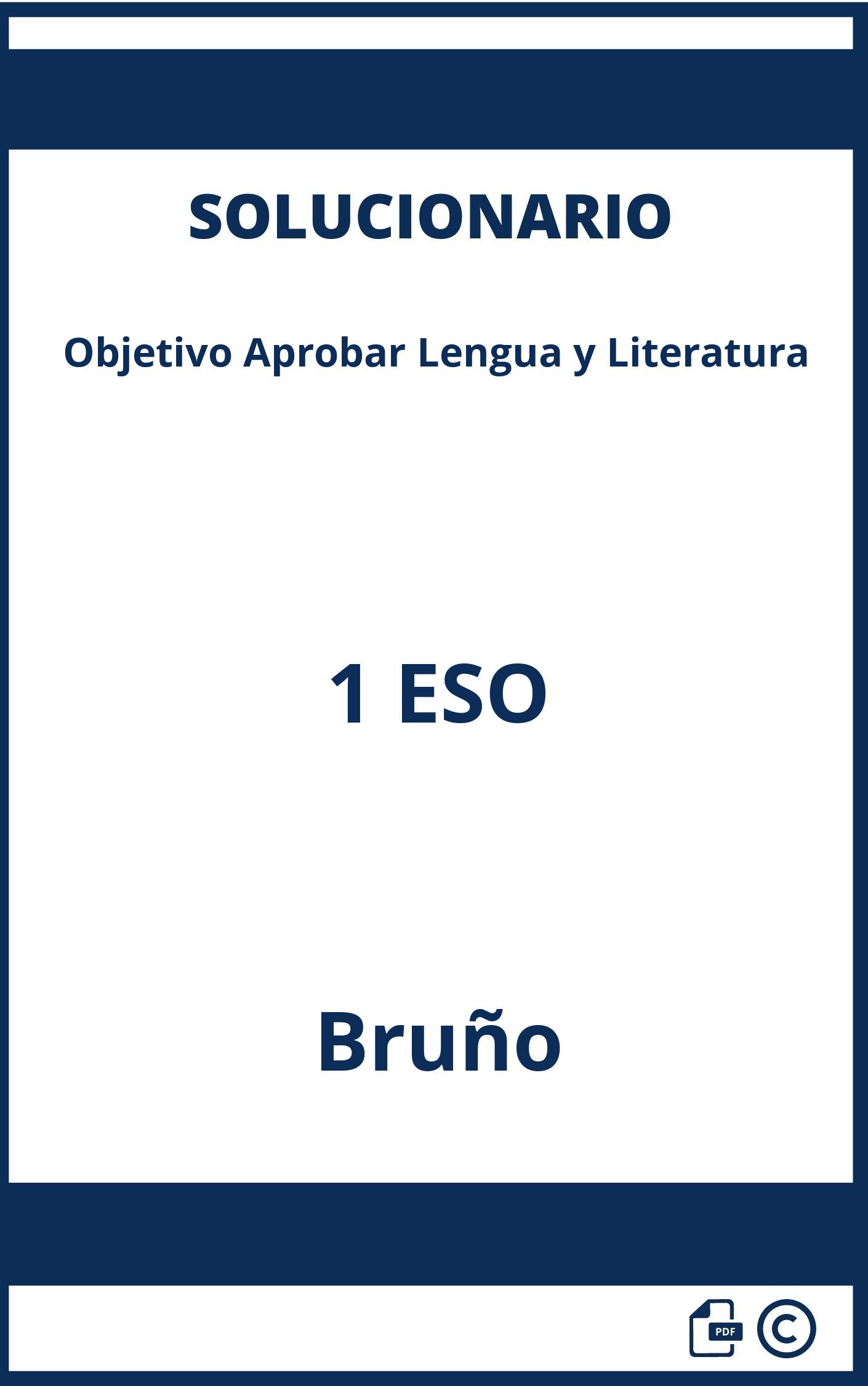 Solucionario Objetivo Aprobar Lengua y Literatura 1 ESO Bruño