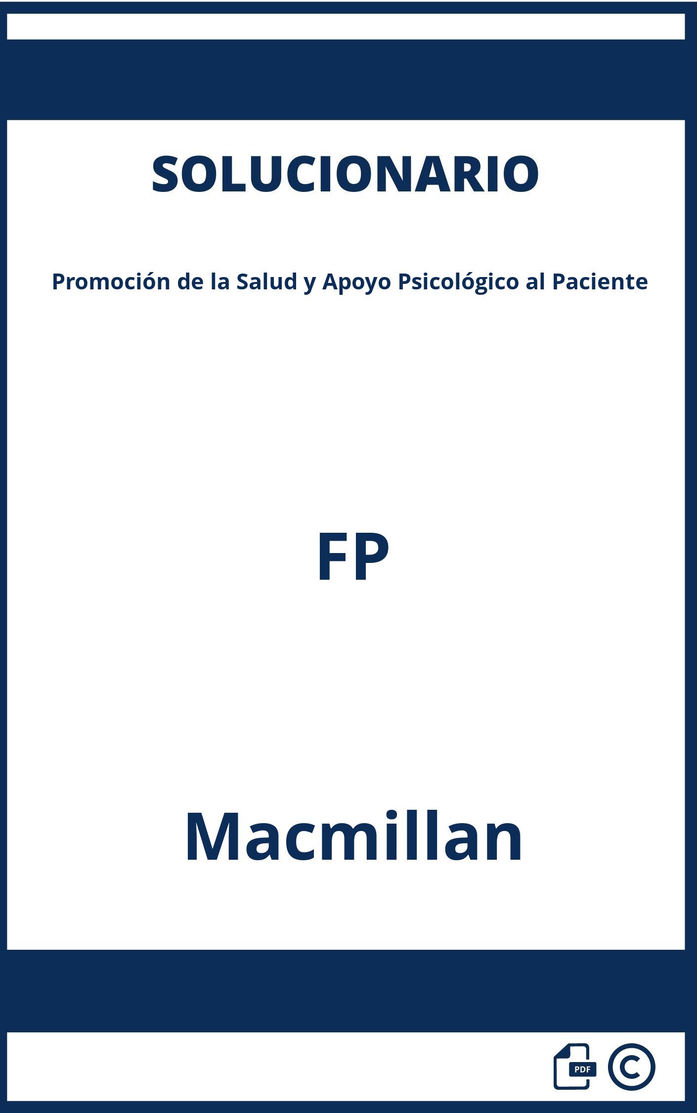 Solucionario Promoción de la Salud y Apoyo Psicológico al Paciente FP Macmillan