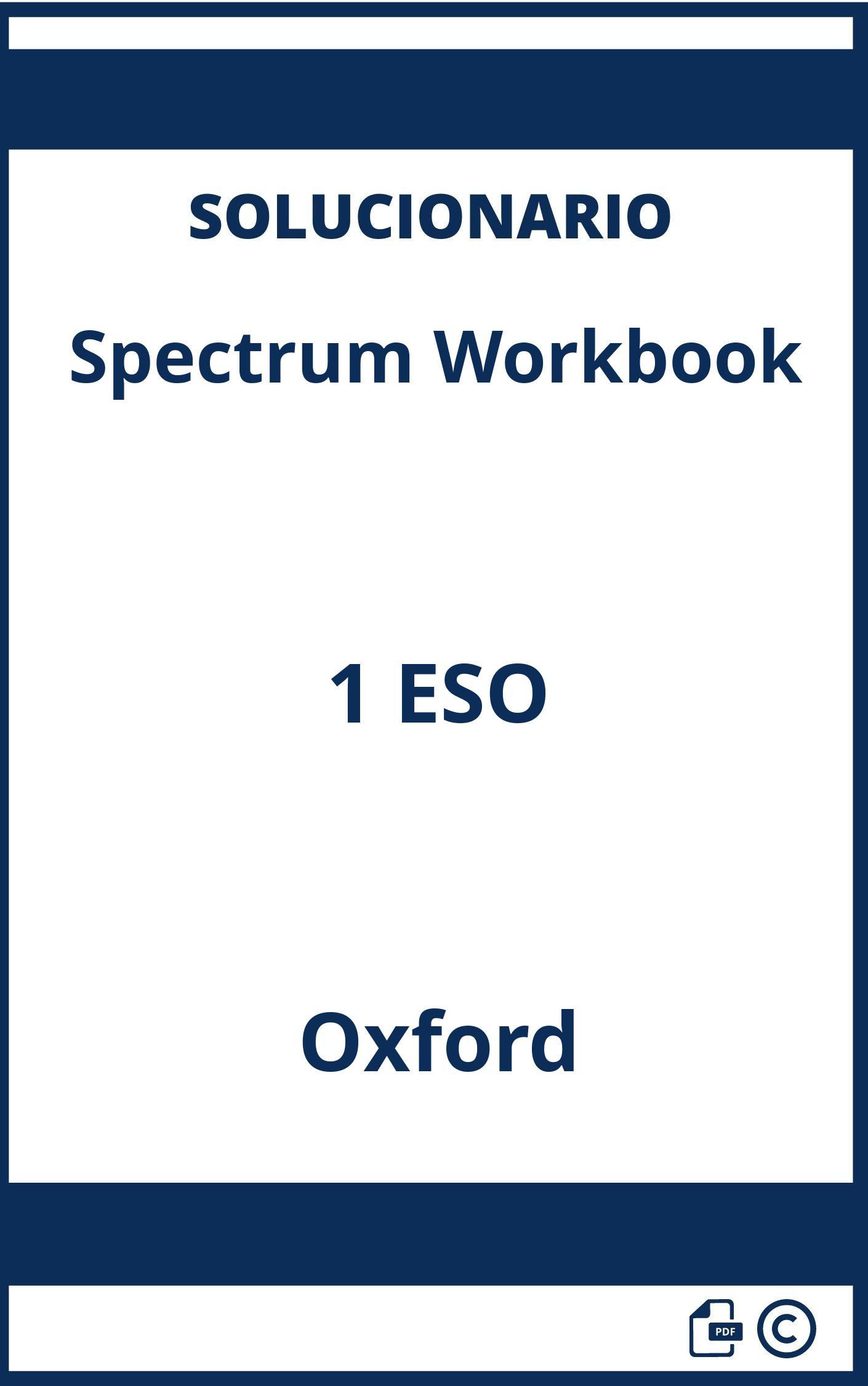 Solucionario Spectrum Workbook 1 ESO Oxford